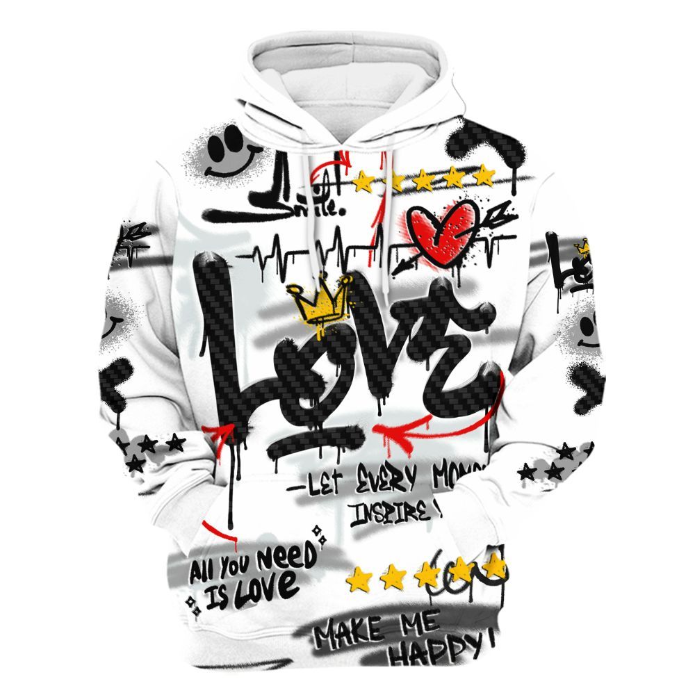 Hoodie To Match Kobe 9 Protro Halo - Happy Love Beats Graffiti Streetwear All Over Print