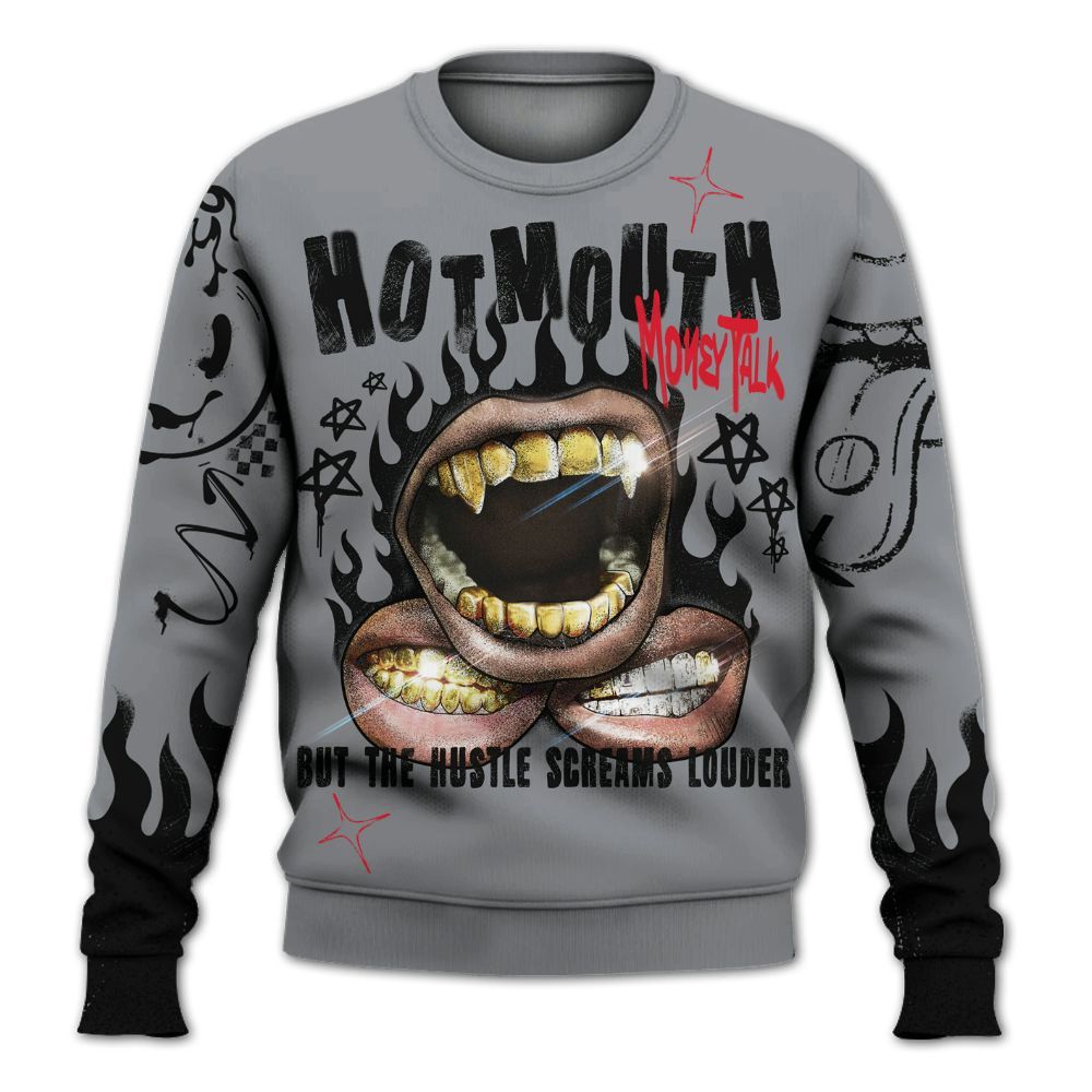 Sweatshirt To Match Black Cement 3s - Mouth Burning Street Style All Over Print