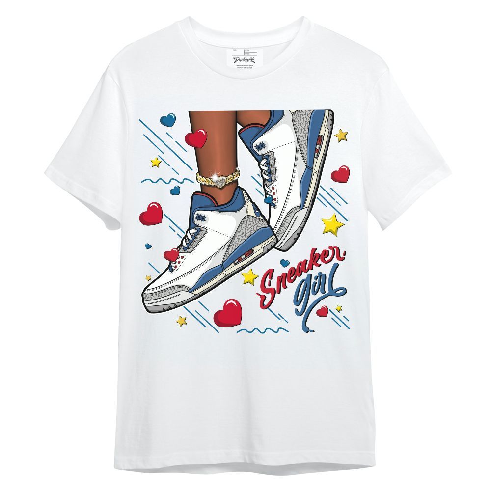 Shirt To Match OG True Blue 3s - SNEAKER Girl Heart Flying Graphic
