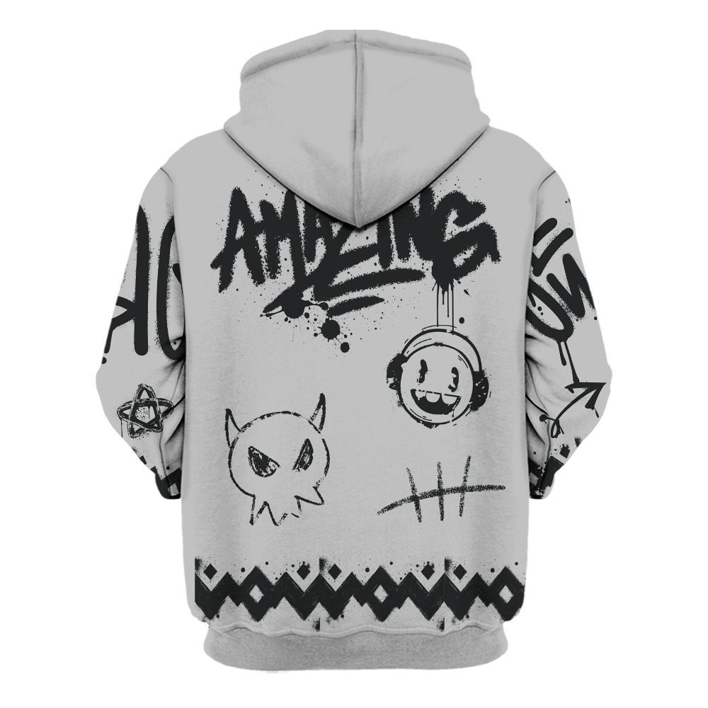 Hoodie To Match Low 85 Metallic Black 1s - Friday Sneaker Crayon All Over Print