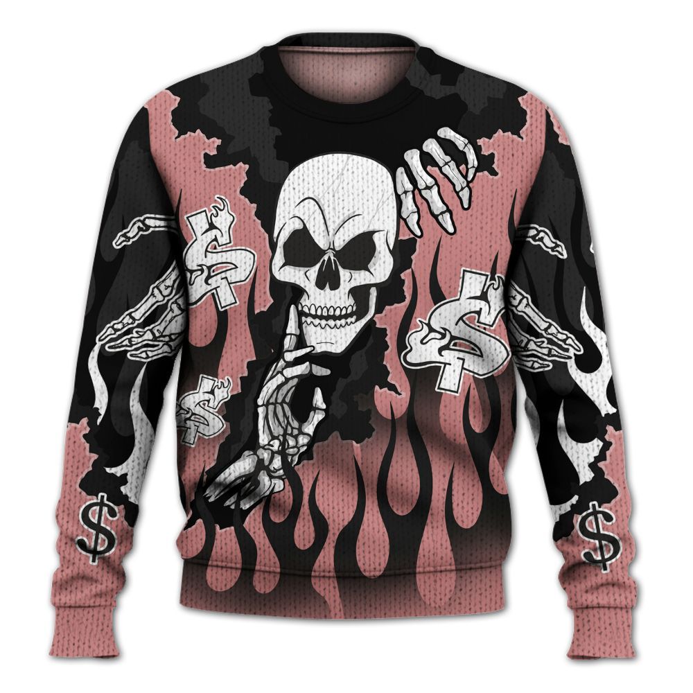 Knitted Sweater To Match Low OG Rust Pink 1s - Ones Move In Silence Graphic Trapped