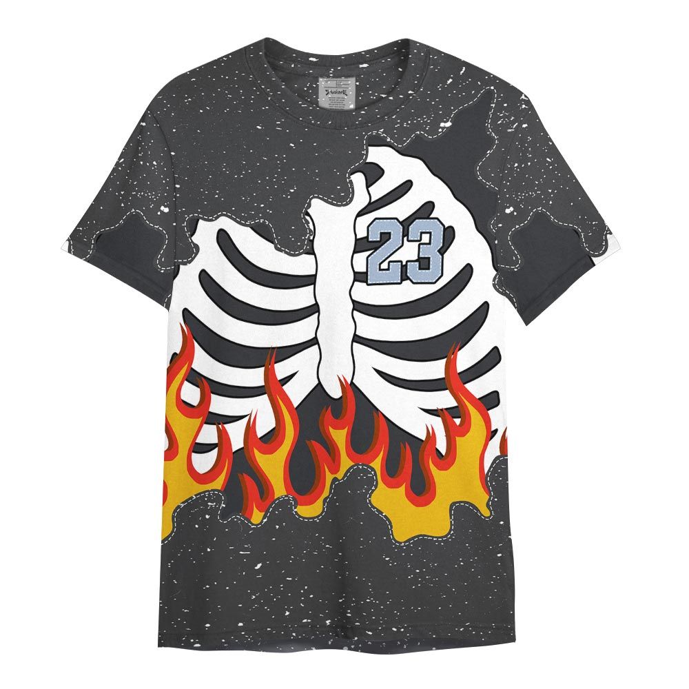 Shirt To Match Reverse Black White 6s - Number 23 Skeleton Flame Shirt Outfit