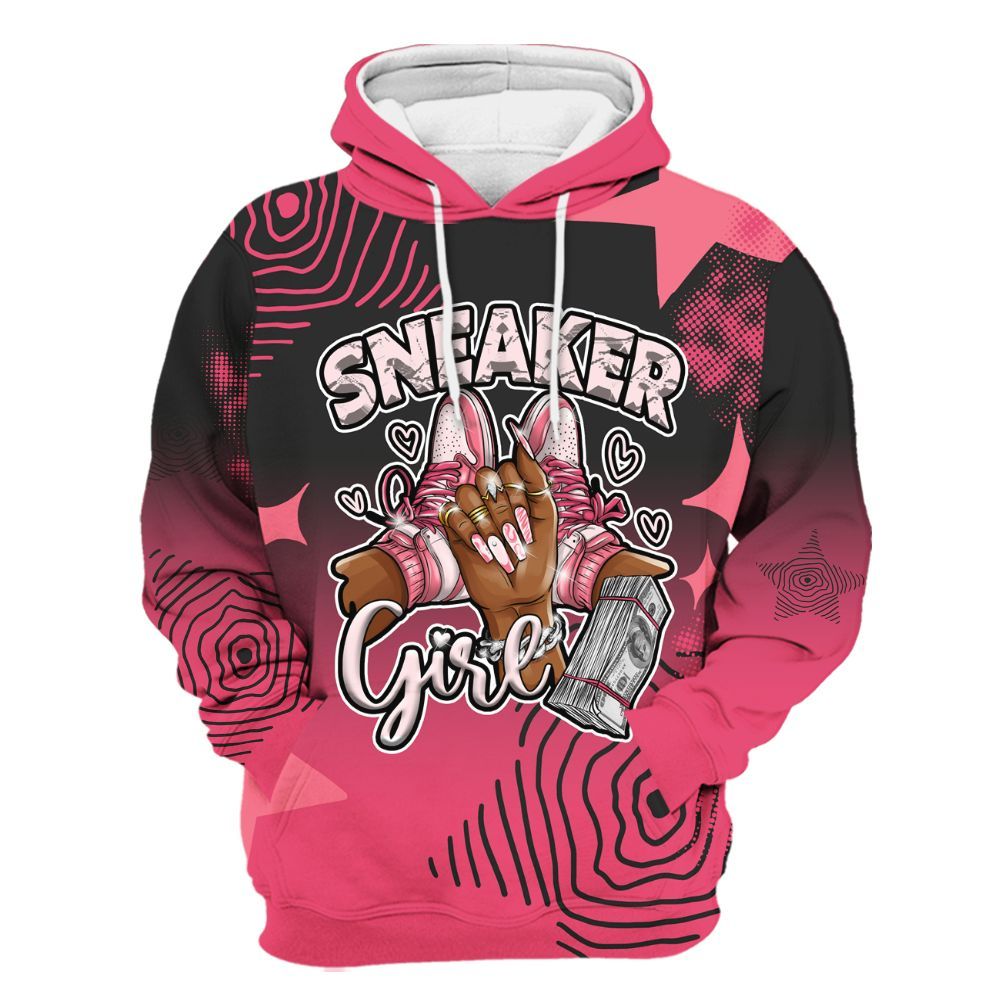 Hoodie To Match A'One Hyper Pink - Sneakerz Girlz Unique Starz All Over Print