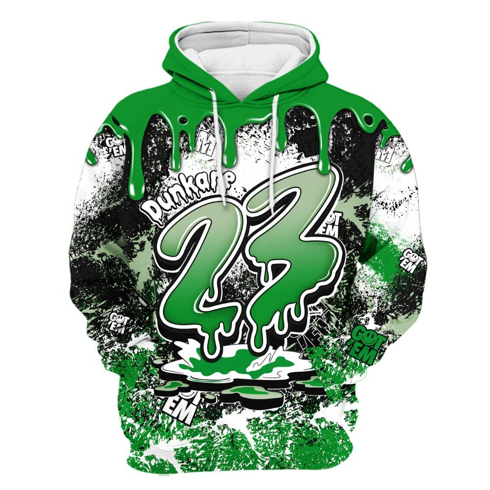 Hoodie To Match Green Spark CJ1 T-Rex - Dripping 23 Drip All Over Print