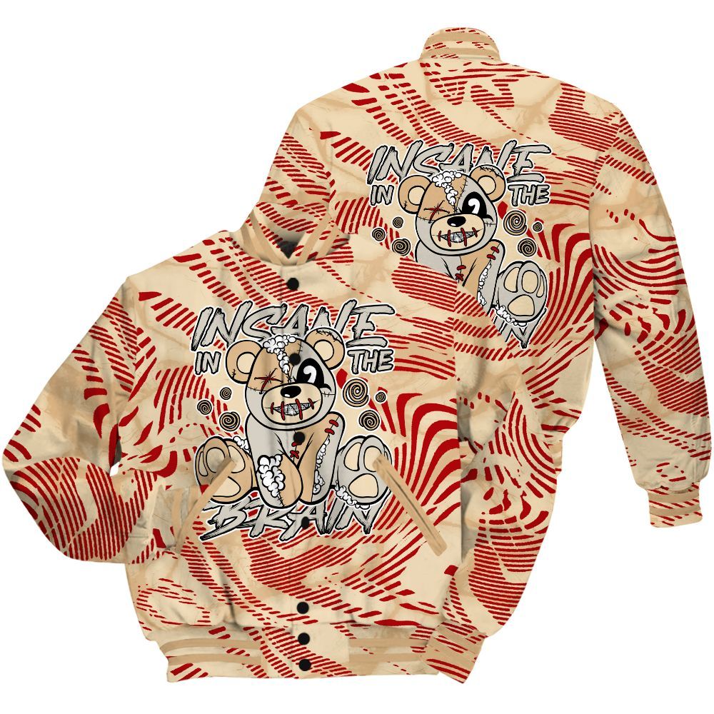 Varsity Jacket To Match Dunk Low Strawberry Waffle Shirt - Insanes Bear Fume All Over Print