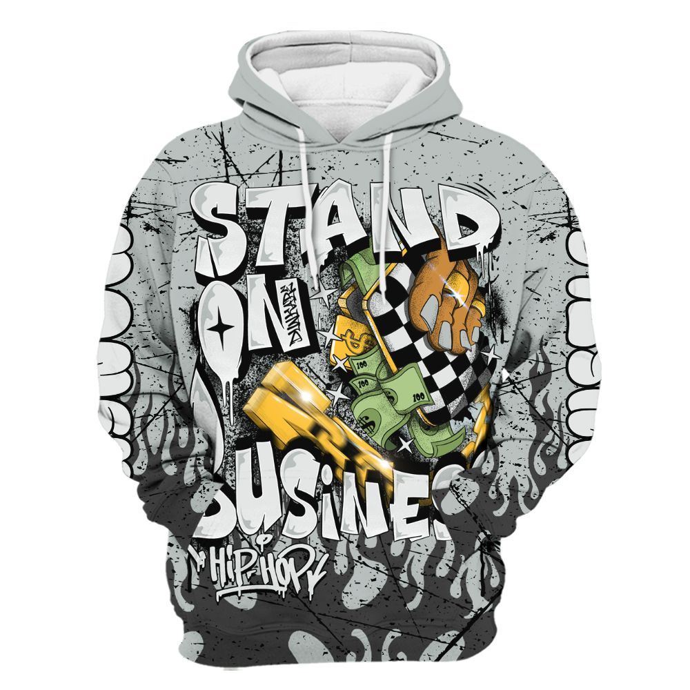 Hoodie To Match Black Wolf Grey 12s - Stand Business Graffiti All Over Print