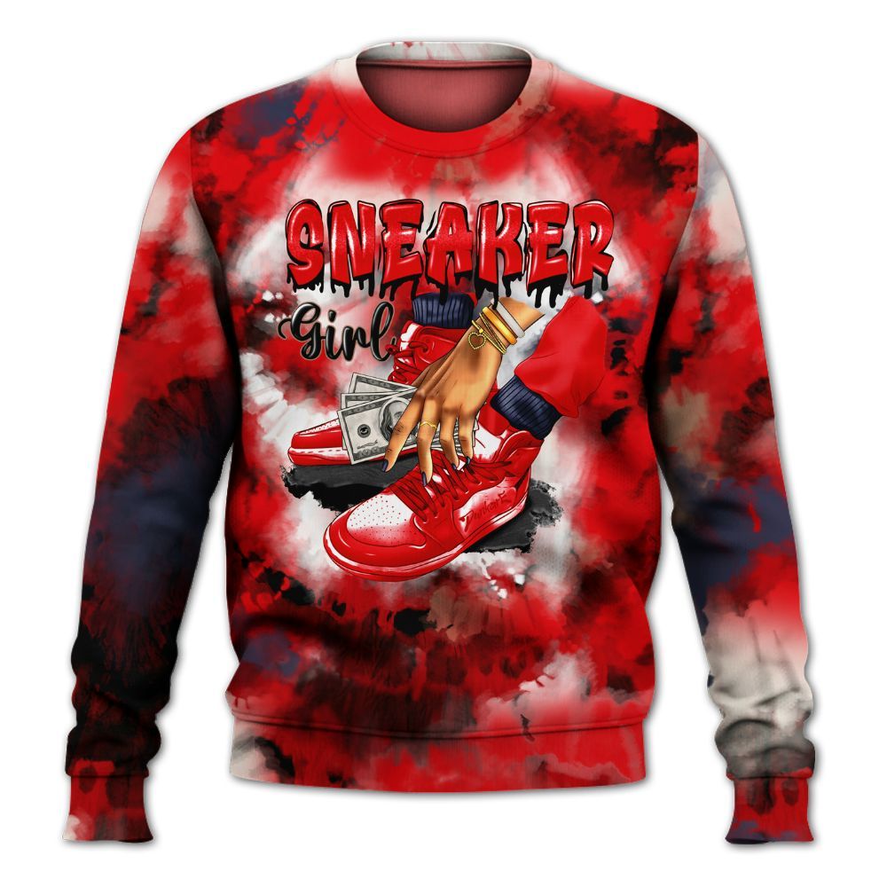 Sweatshirt To Match Low OG Howard University 1s - SNEAKER Girl Money Drip Tie Dye All Over Print