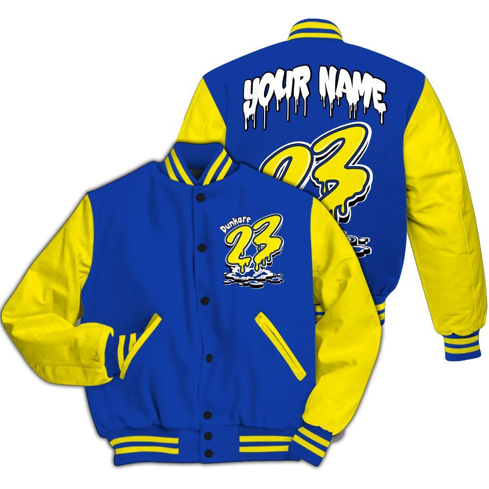 Varsity Jacket To Match Laney 14s - Custom Name 23 Drip All Over Print