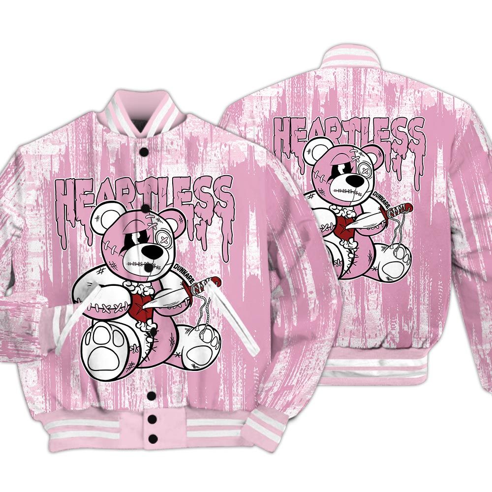 Varsity Jacket To Match Orchid 4s - Heartless Bear Glitch Art Varsity Jacket Unisex