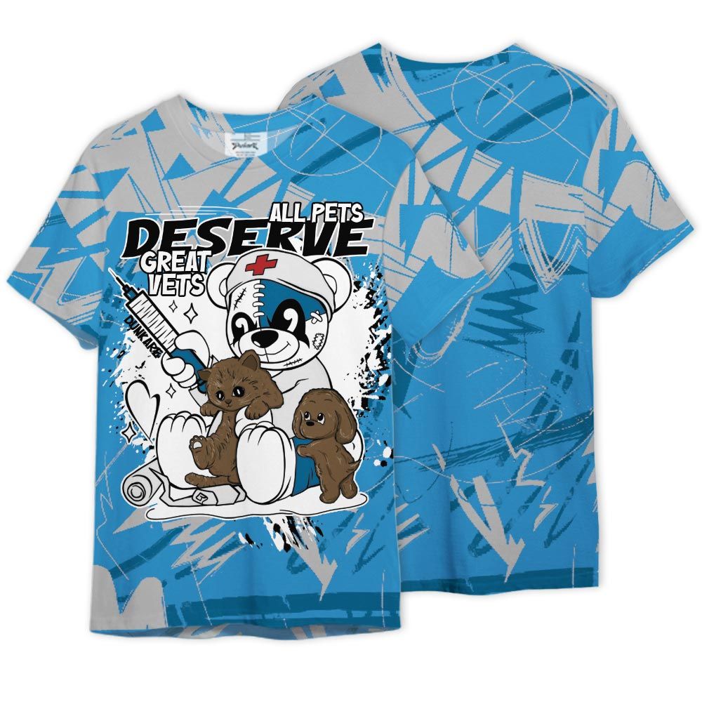 Shirt To Match Powder Blue 9s - All Pets Deserve Great Vets Bear Nonobjective Shirt Unisex