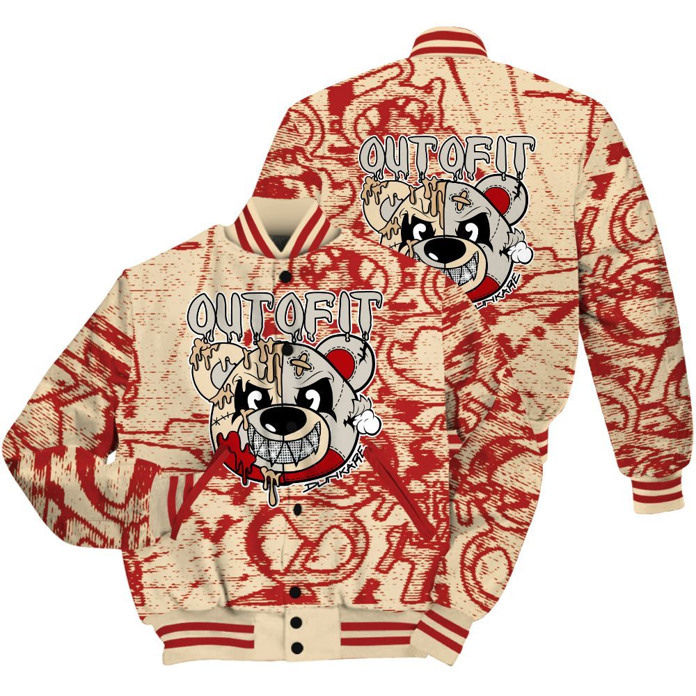 Varsity Jacket To Match Dunk Low Strawberry Waffle Shirt - Out Of It Bear Avant-Garde All Over Print