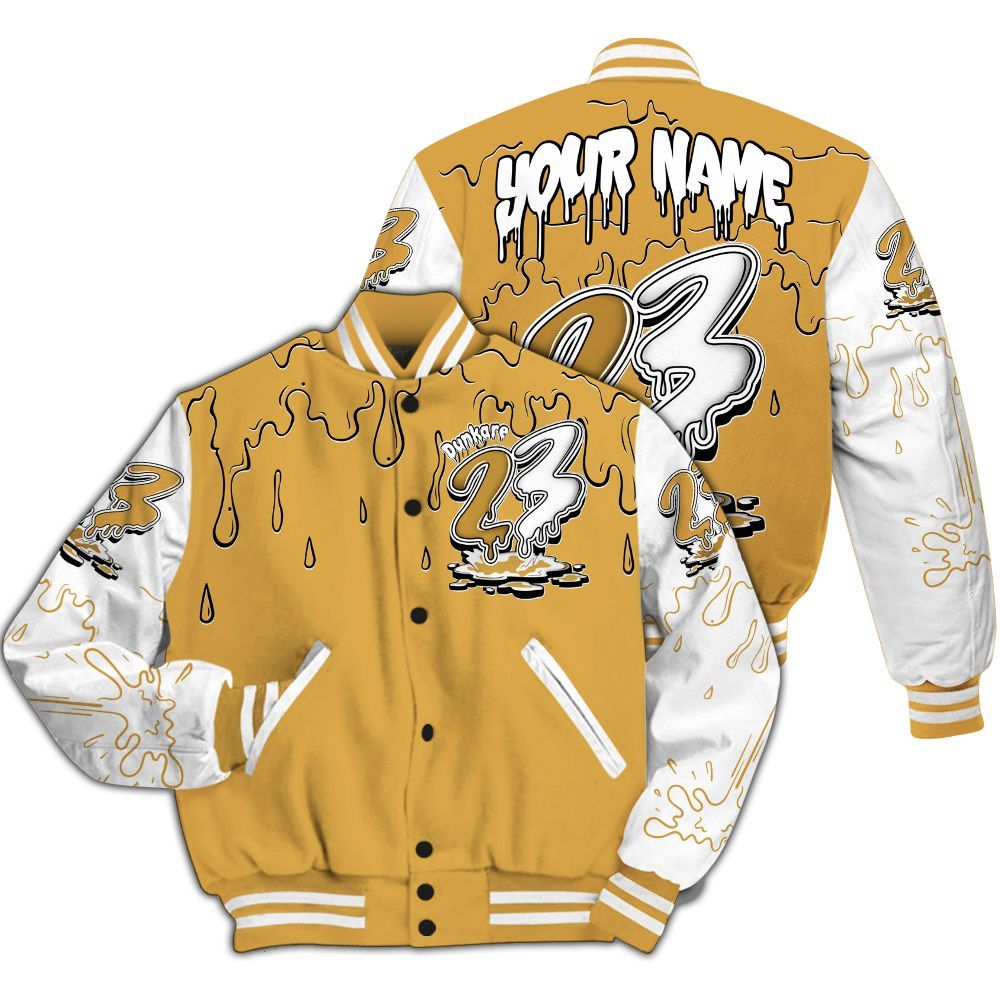 Varsity Jacket To Match Low OG Rookie Of The Year 1s - Custom Name 23 Drip Sludges All Over Print