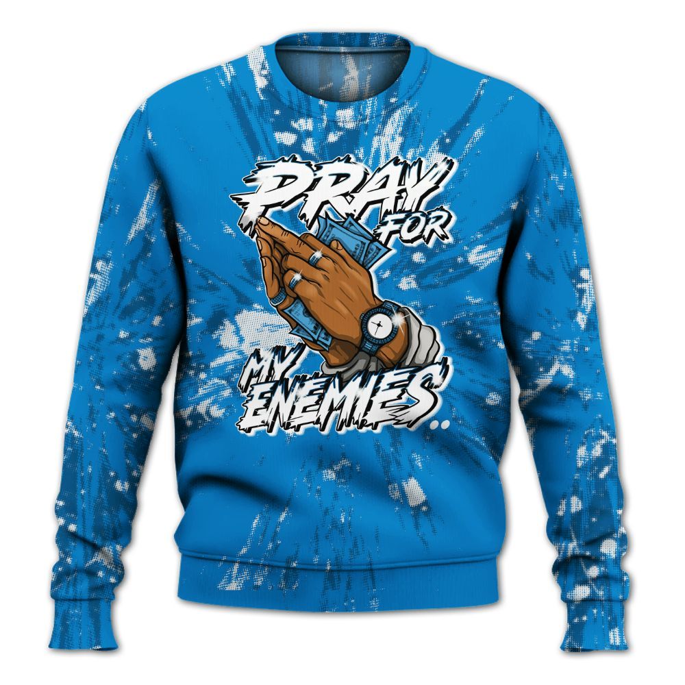 Sweatshirt To Match Industrial Blue 4s - Prayed For Enemies Graphic Luxury All Over Print