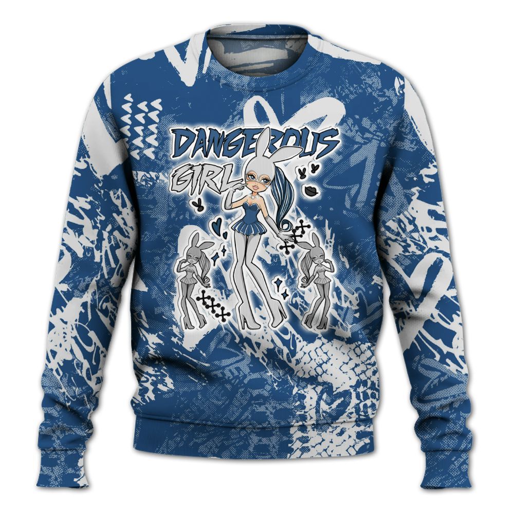 Sweatshirt To Match High OG Midnight Navy 1s - Dangerous.Girl Heart Grunge All Over Print