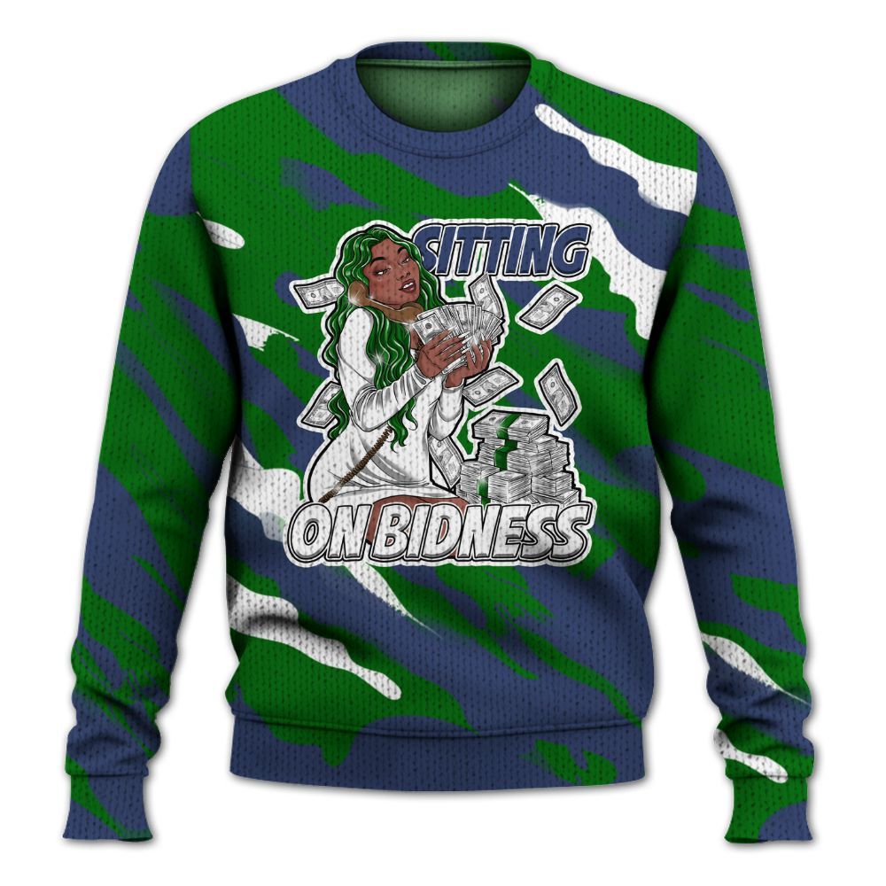 Knitted Sweater To Match Midnight Navy 13s - Bidness Colored