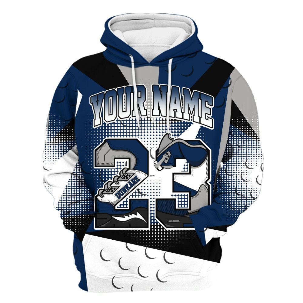 Hoodie To Match SB White Navy 4s - Poly Custom Name Number 23 5s All Over Print