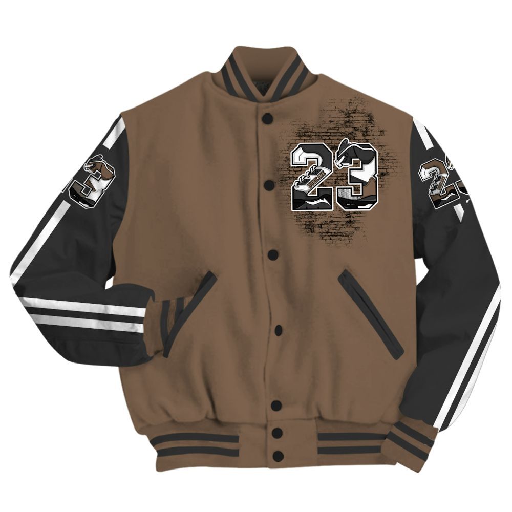 Varsity Jacket To Match Dark Mocha Jack - Custom Name Number 23 5s All Over Print