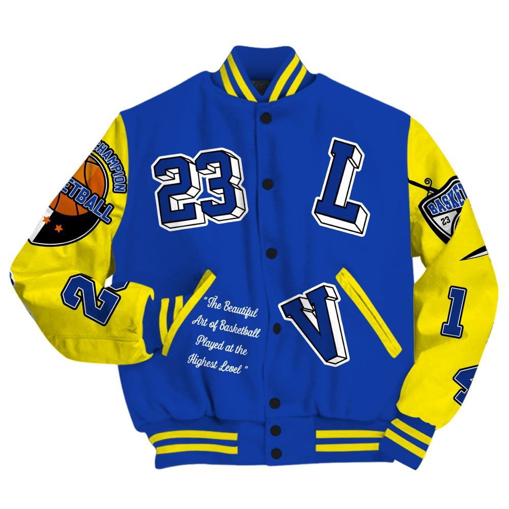 Varsity Jacket To Match Laney 14s - The GOAT Got Em Streetwear All Over Print