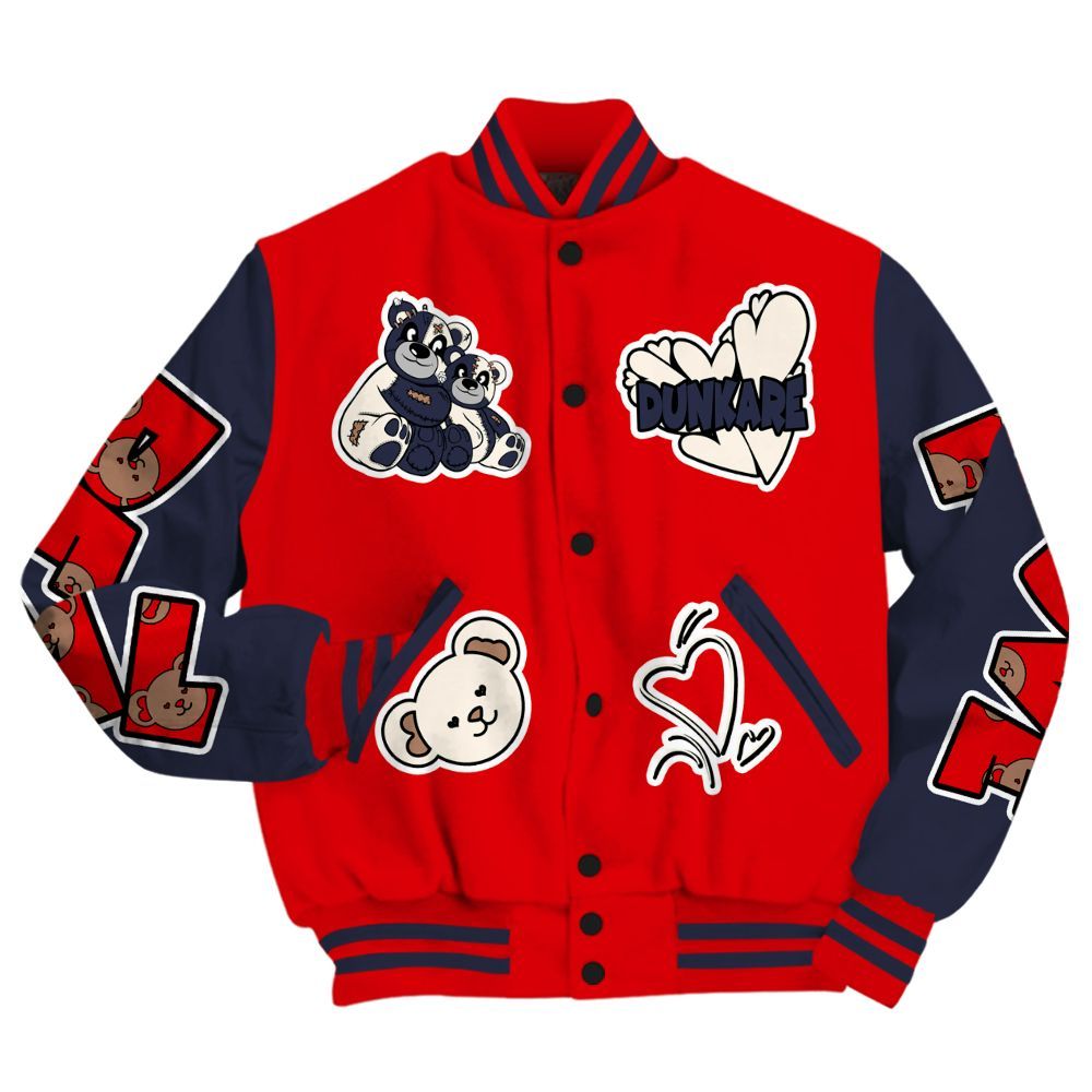 Varsity Jacket To Match Low OG Howard Bison 1s - Sincere Fondness Bear All Over Print