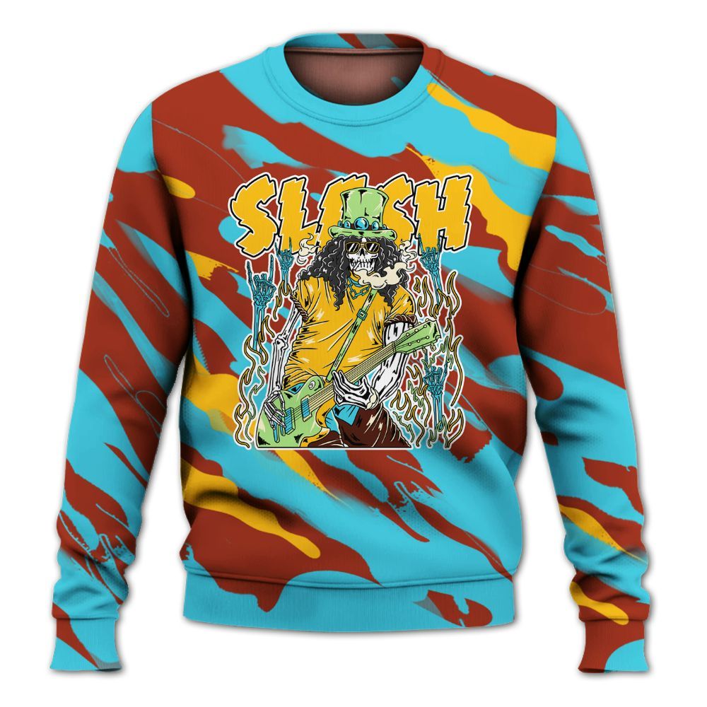Sweatshirt To Match SB Dunk Di'Orr Greenwood - Slash Skeleton Colored All Over Print