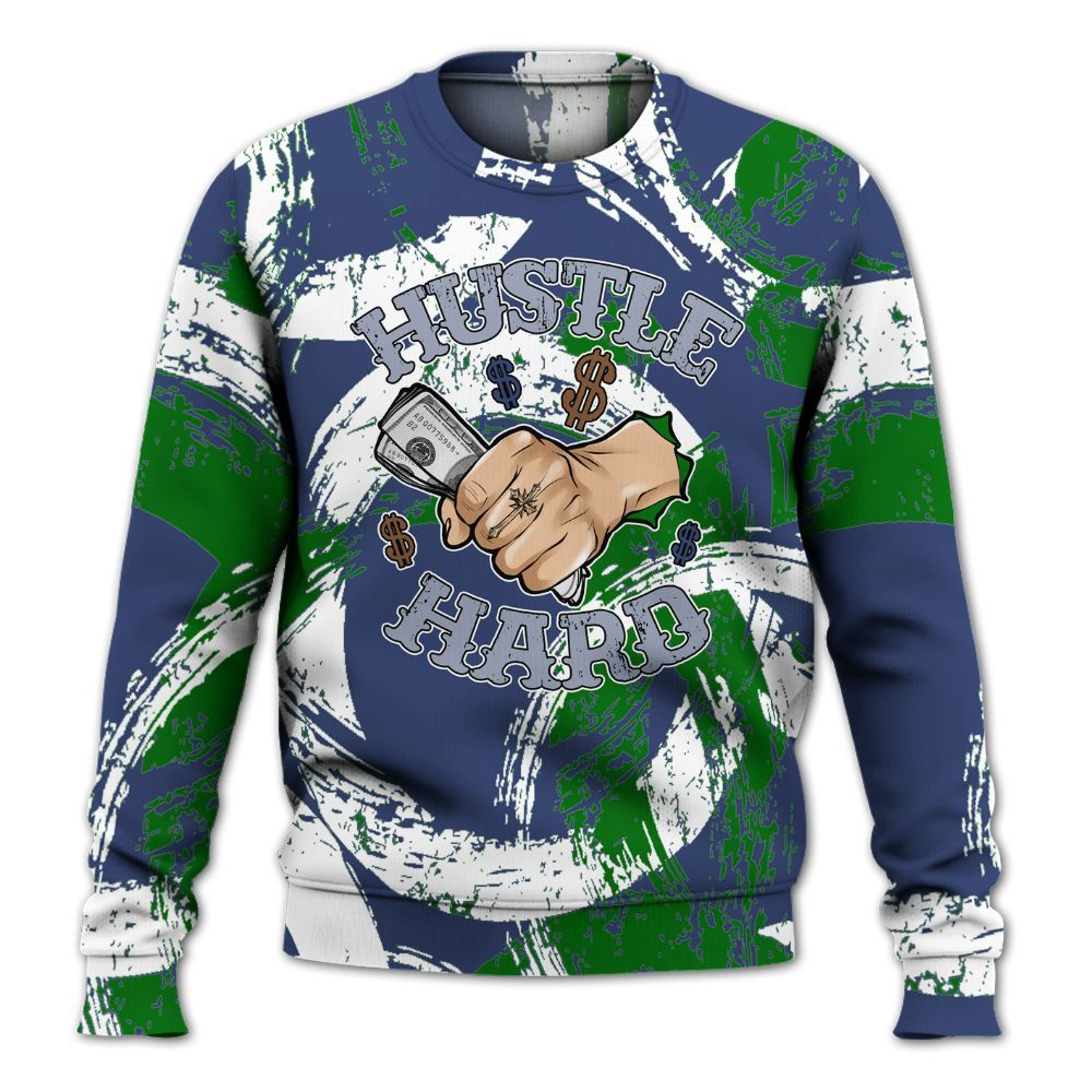Sweatshirt To Match Midnight Navy 13s - Hustles Hard! Splash All Over Print