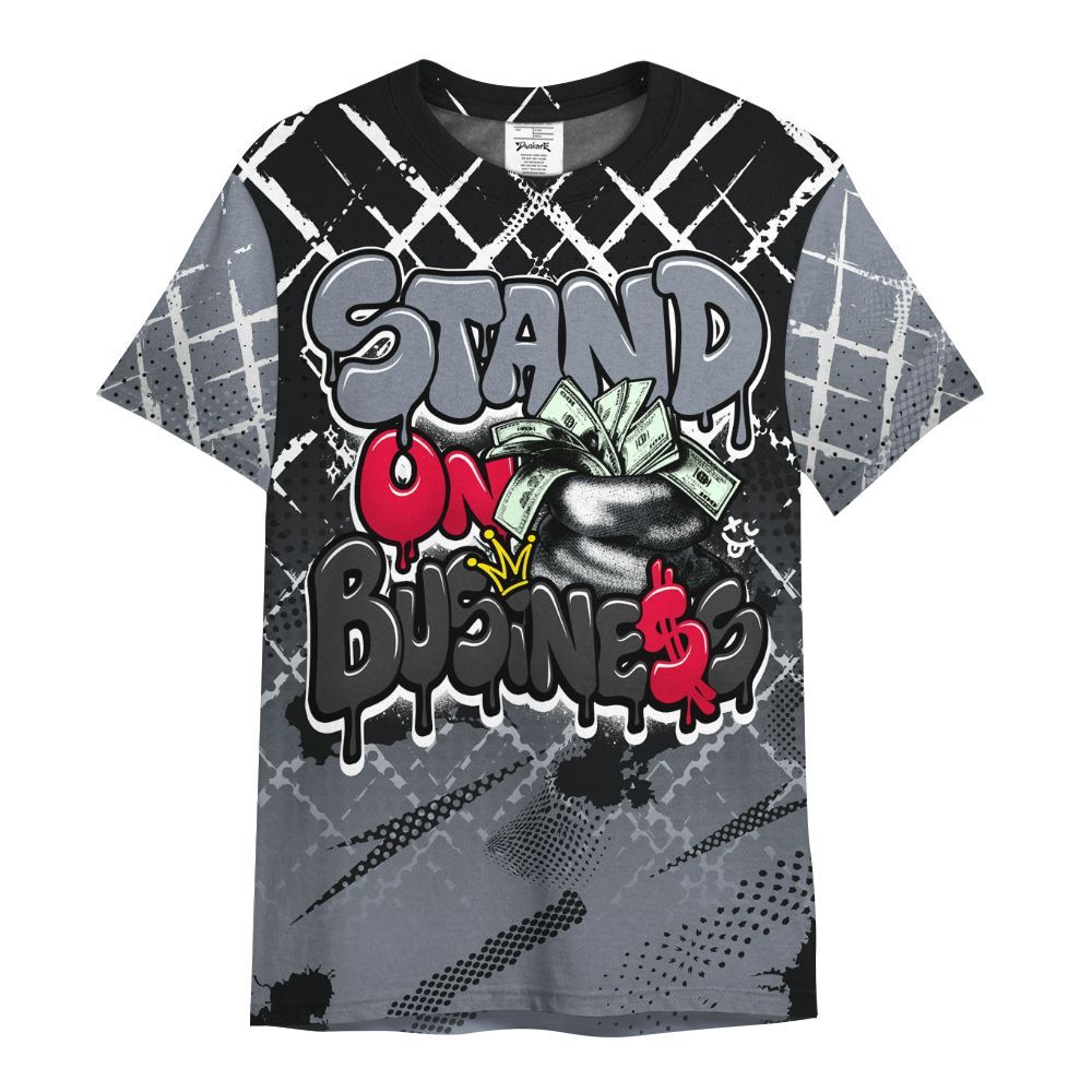 Shirt To Match Mid Black Metallic 1s - Halftone Stand Business Dripping All Over Print