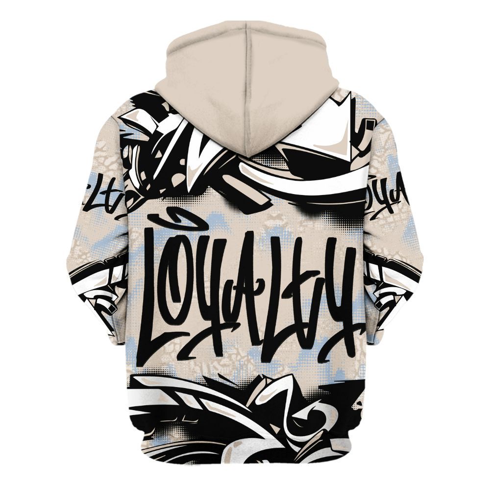 Hoodie To Match Desert Sand 3s - Loyalty Out Value Graffiti All Over Print