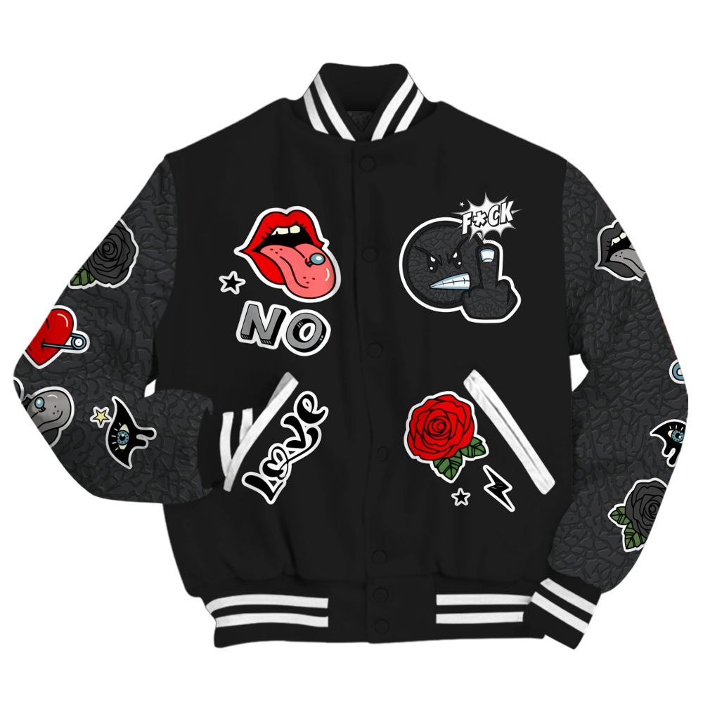 Varsity Jacket To Match Black Cat 3s - FK Around Find Out All Over Print