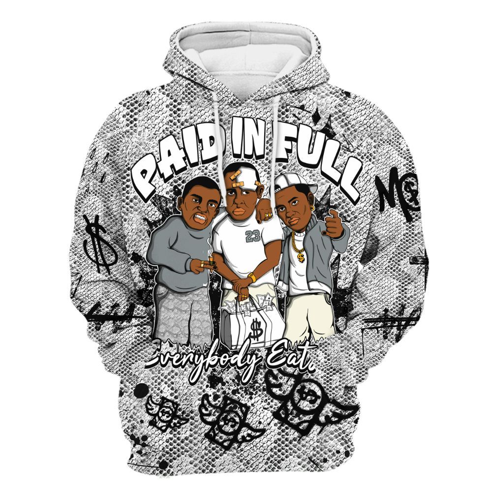 Hoodie To Match Low CNY Year Of The Snake 11s - Everybody Paid In Full Crayon All Over Print