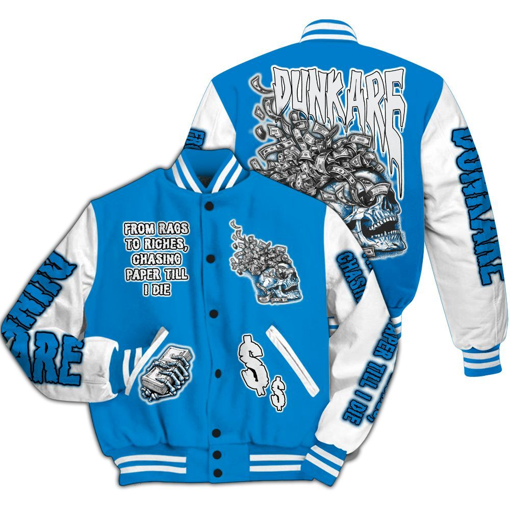Varsity Jacket To Match Military Blue 4s - From Rags To Riches All Over Print