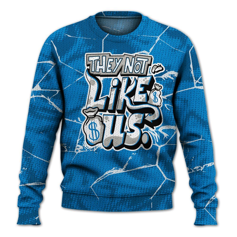 Knitted Sweater To Match Industrial Blue 4s - Dislike Us Graphic
