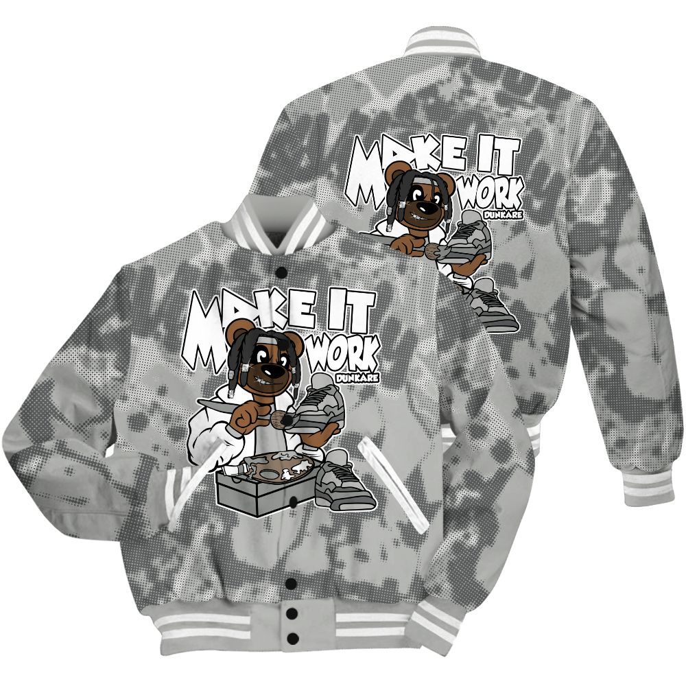 Varsity Jacket To Match Paris Cement Grey 4s Shirt - Pull It Off Bear Street All Over Print