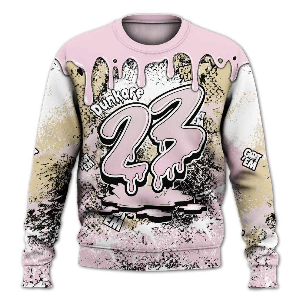 Sweatshirt To Match Denim Iced Carmine 4s - Dripping 23 Drip All Over Print