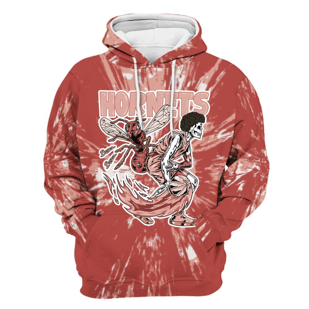 Hoodie To Match Dune Red 13s - Hornets Skeleton Luxury All Over Print