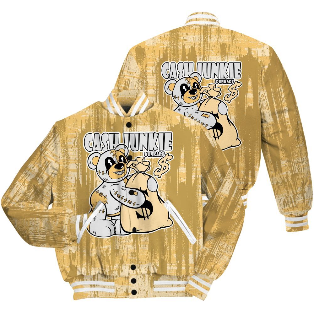 Varsity Jacket To Match Craft Paris 6s Shirt - Cashs Junkie Bear Glitch Art All Over Print