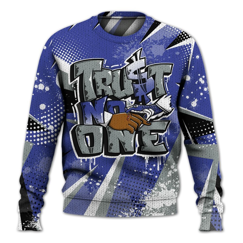 Knitted Sweater To Match Shox TL Royal - Poly Trust No One Dripping