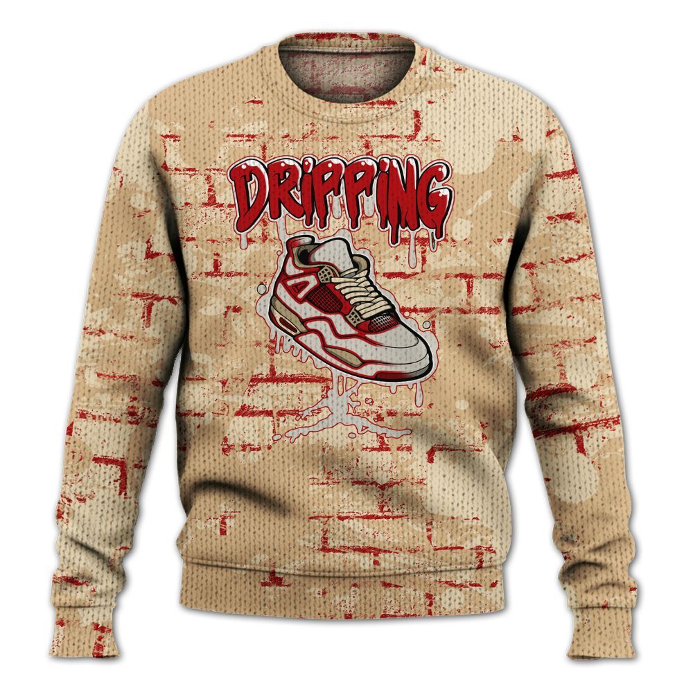 Knitted Sweater To Match Dunk Low Strawberry Waffle - Dripping Shoe 4S Graphic Street Art