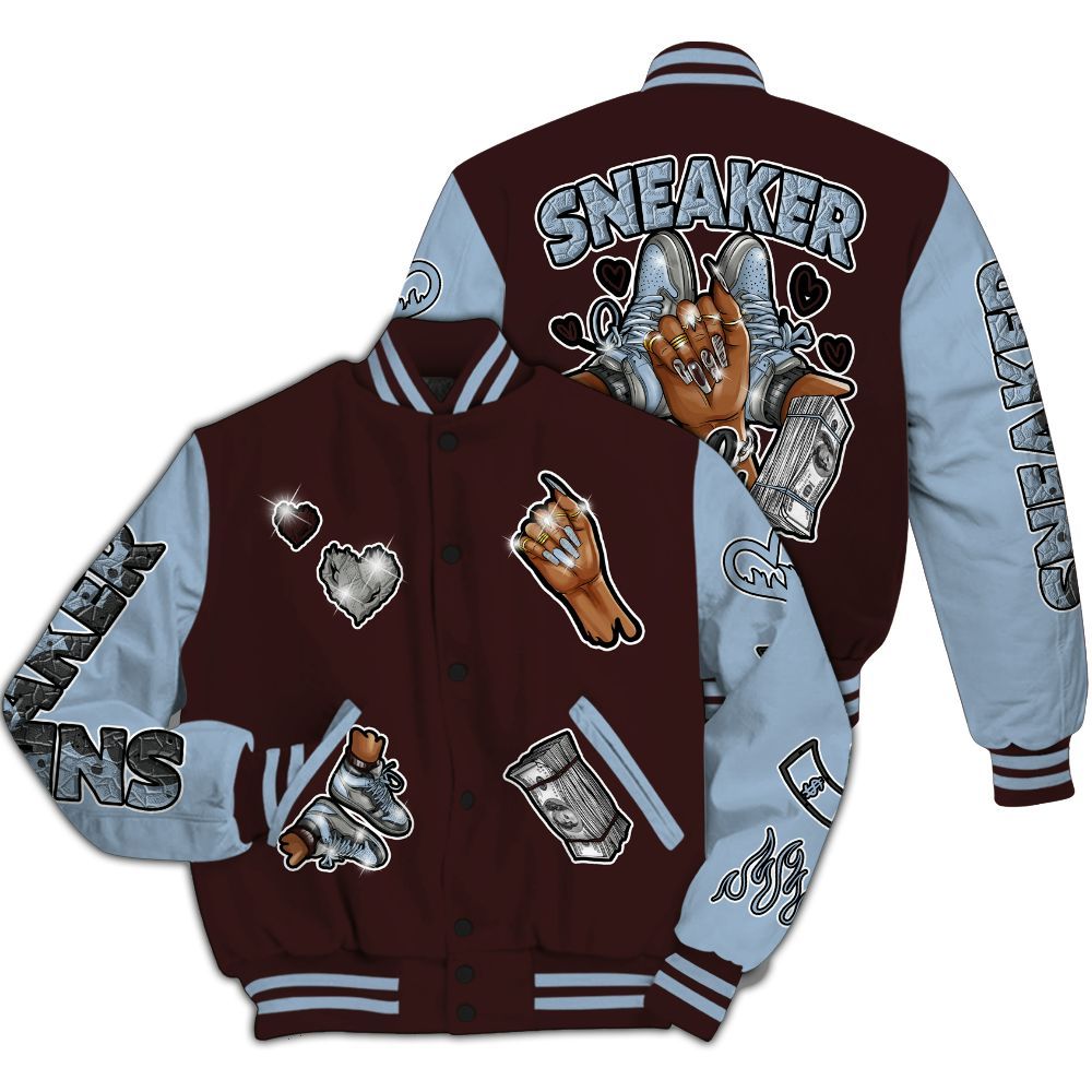 Varsity Jacket To Match Burgundy 5s - Sneakerz Girlz All Over Print
