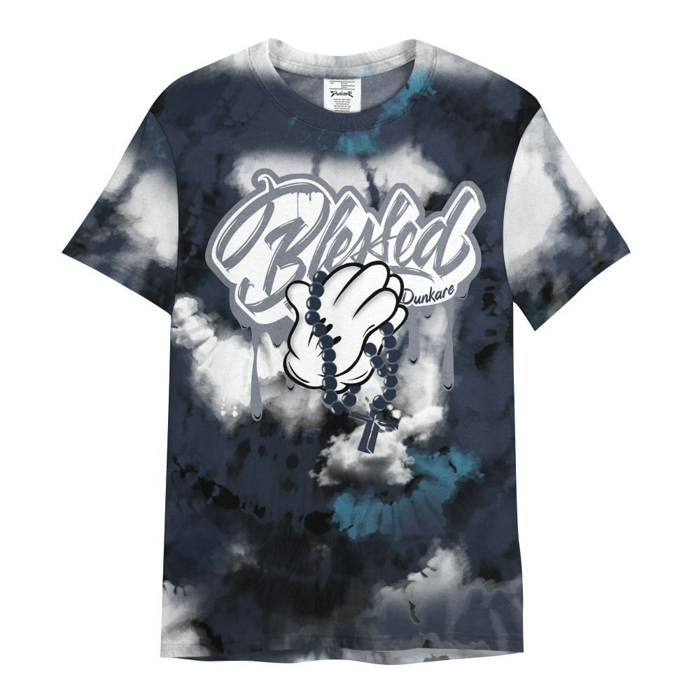 Shirt To Match Retro Obsidian 13s - God Blessed Tie Dye All Over Print