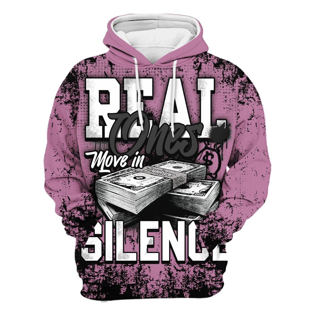Hoodie To Match Neutral Grey Black White Orchid 4s - Move In Silence Money Street Retro All Over Print