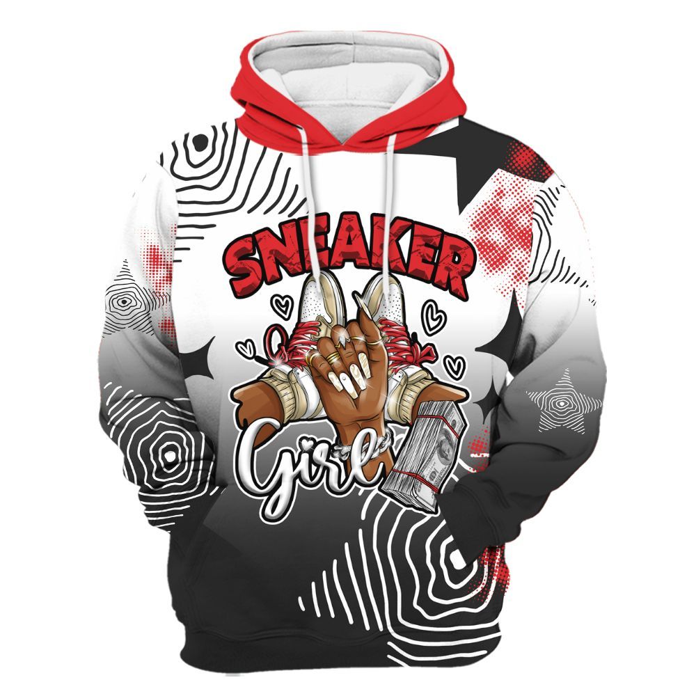 Hoodie To Match Prime 93 Fire Red - Sneakerz Girlz Unique Starz All Over Print
