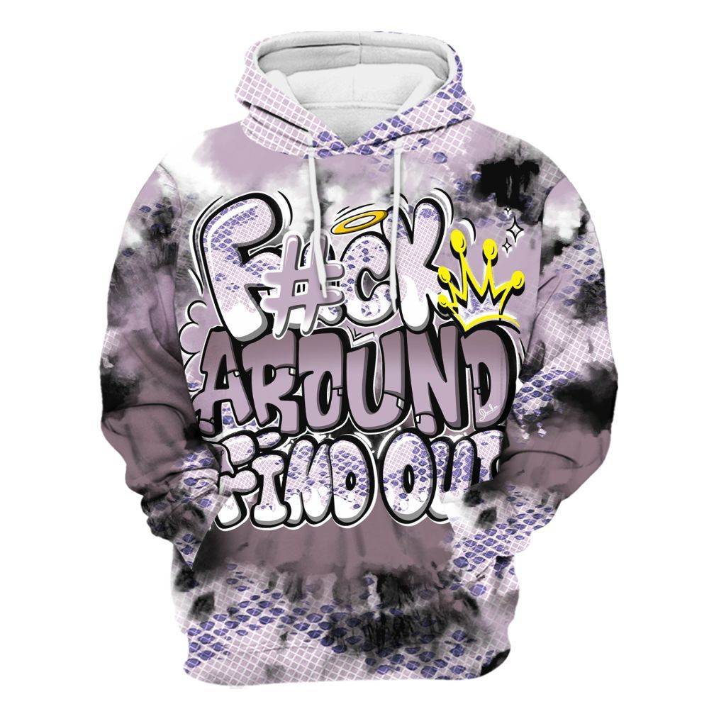 Hoodie To Match Air Force 1 Low Purple Snake - Tie Dye FK Around Find Out All Over Print