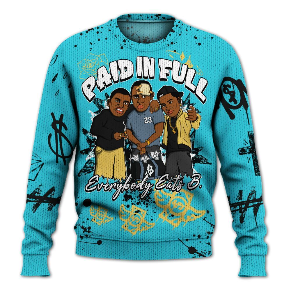 Sweater To Match Retro Gamma Blue 11s - Everybody Paid In Full Crayon Graphic