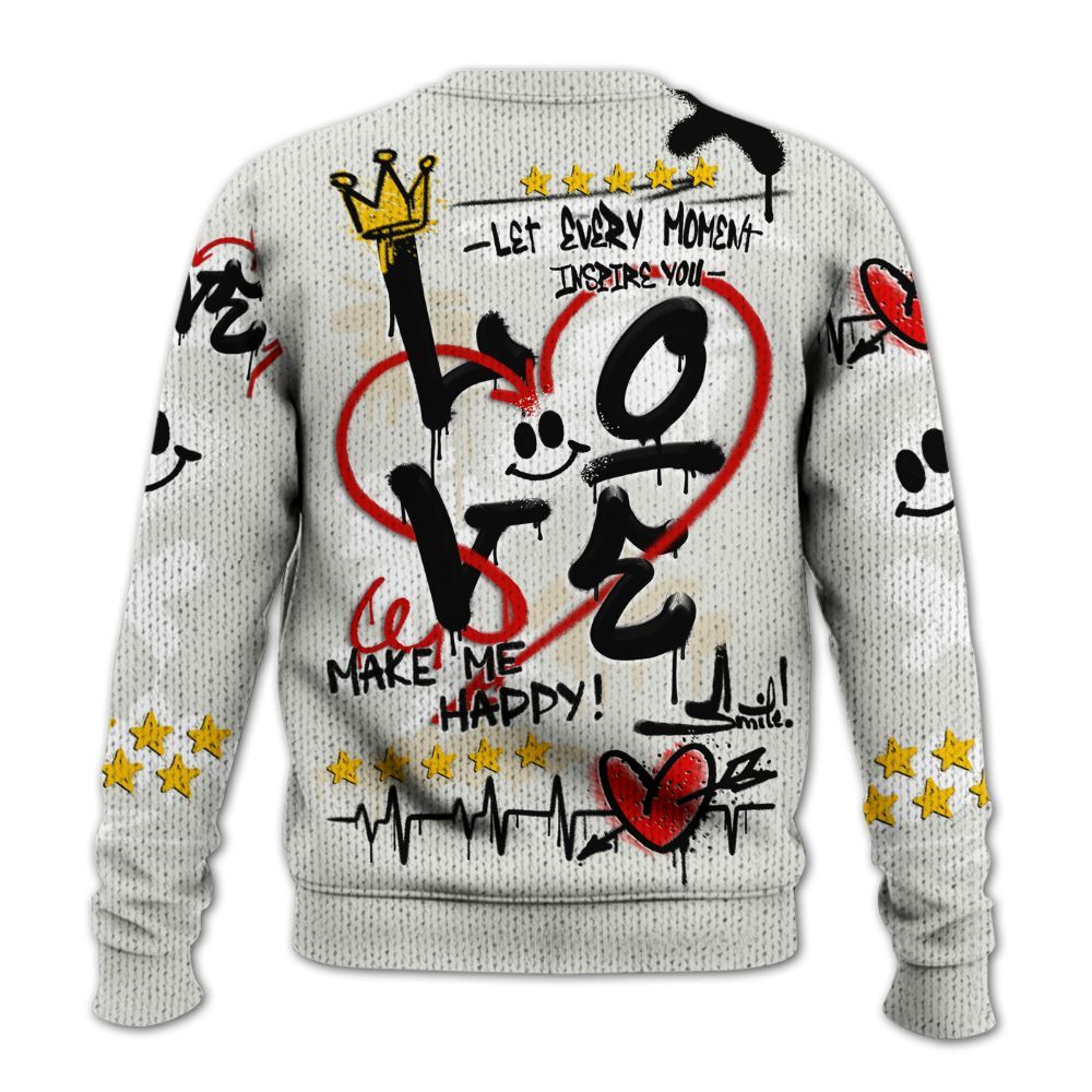 Sweater To Match Grand Finale 11s Shirt, Happy Love Beats Graffiti Streetwear Graphic