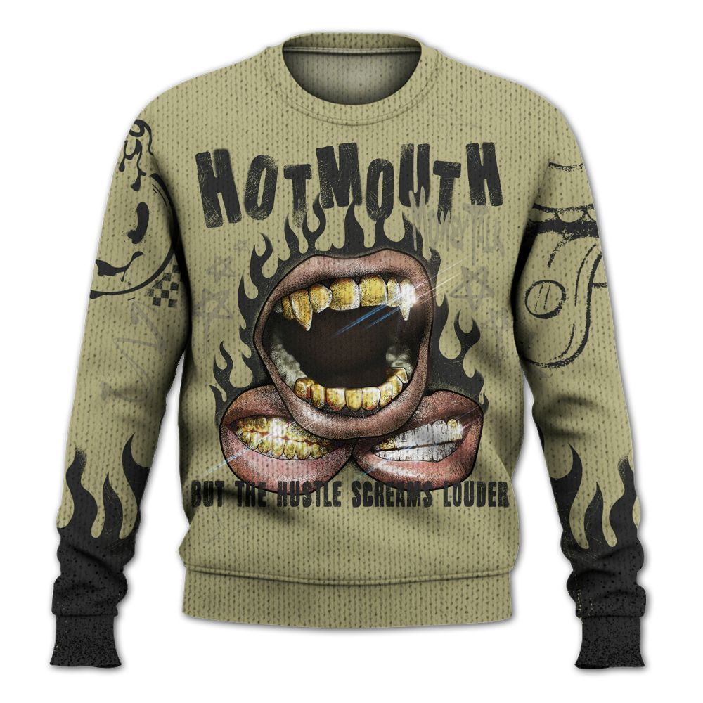 Knitted Sweater To Match Dunk Low Suede Olive Aura - Mouth Burning Street Style