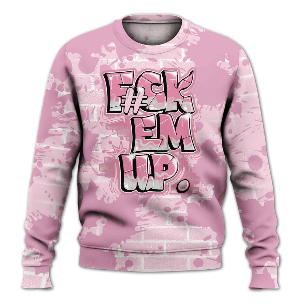 Sweatshirt To Match Orchid 4s - F#ck Em Graphic Brick Art All Over Print