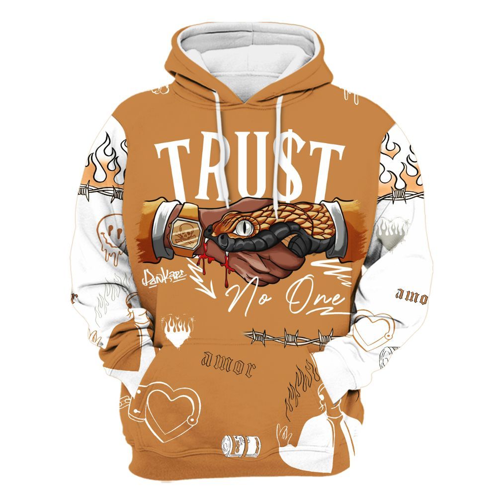 Hoodie To Match Dunk Low Nature Wheat Suede - Snake Trust No One All Over Print