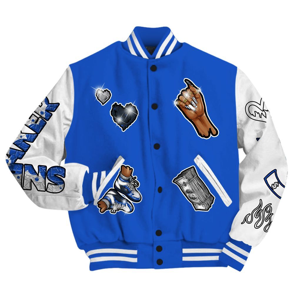Varsity Jacket To Match Retro Stealth 5s - Sneakerz Girlz All Over Print