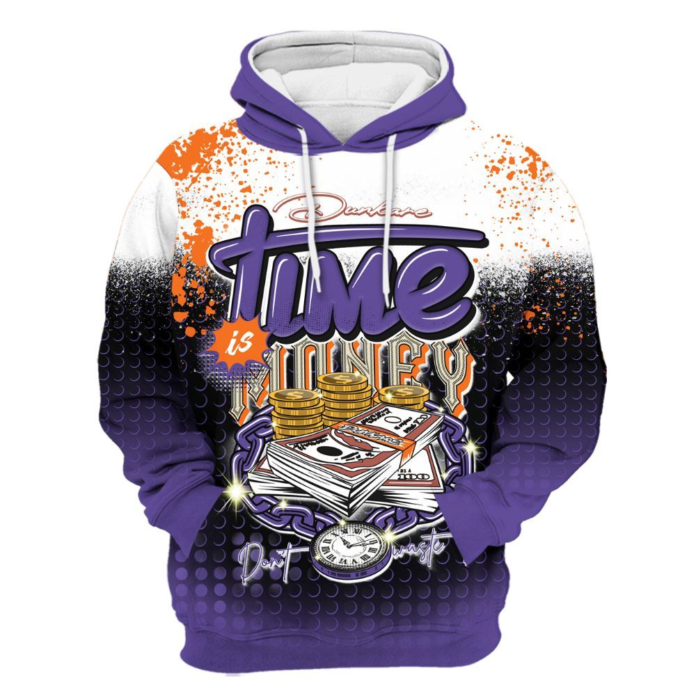 Hoodie To Match Air Max Waffle SP Voltage Purple - Halftone Time Is Money All Over Print