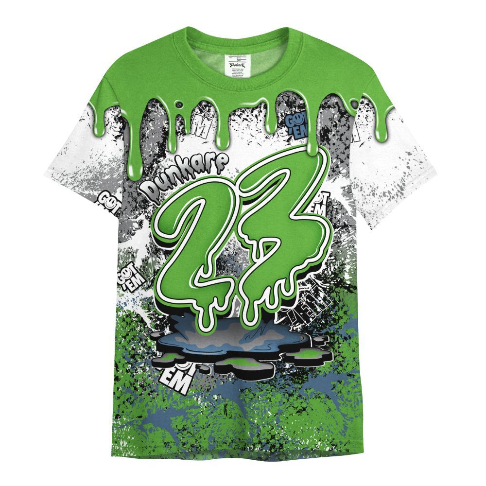Shirt To Match Retro Green Bean 5s - Dripping 23 Drip All Over Print